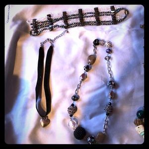 Necklaces! Costume jewelry, choker, watch,